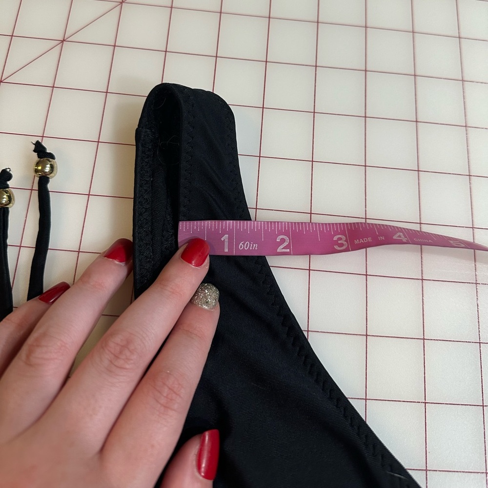 Mossimo Size Medium Boho Tie Up Black Basic V Nec… - image 8